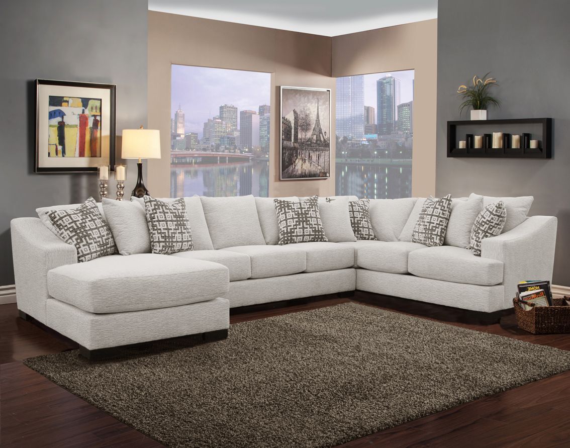 Comfort Industries Atlas 3 Pc Sectional - Living White