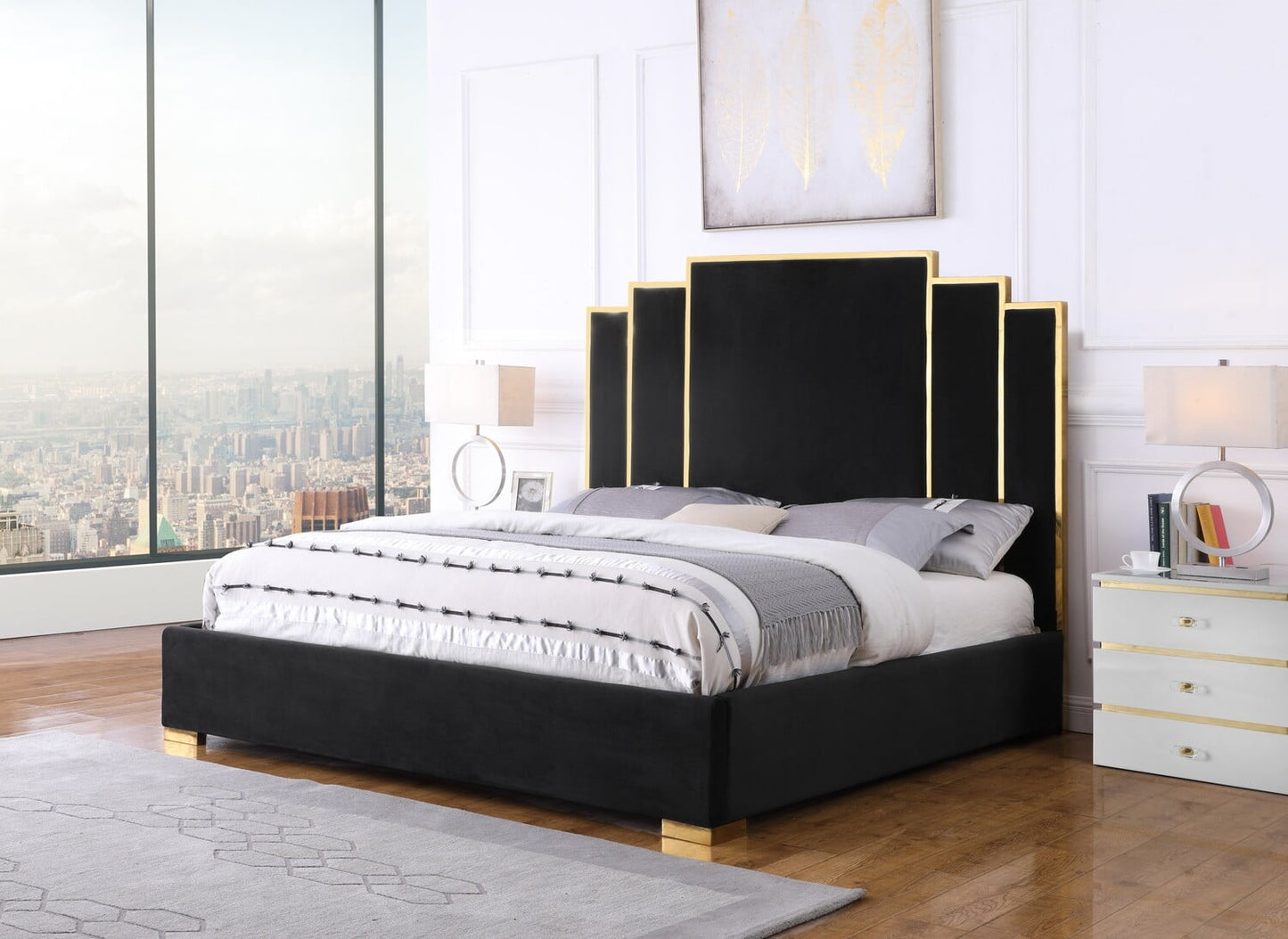 Roswell Velvet Platform Bed - 3 Color Options