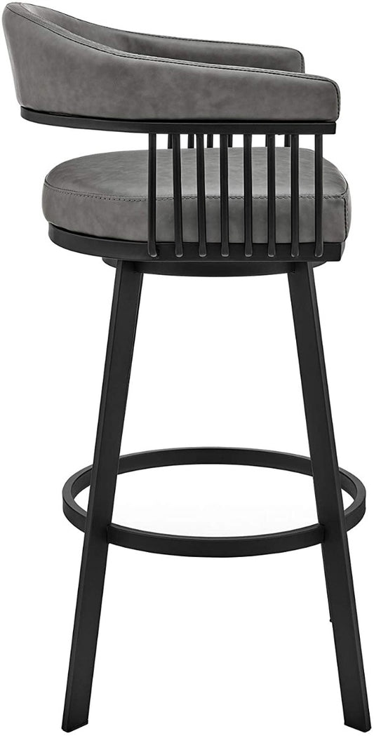 Chelsea 26" or 30" Swivel Barstool Metal Finish Faux Leather