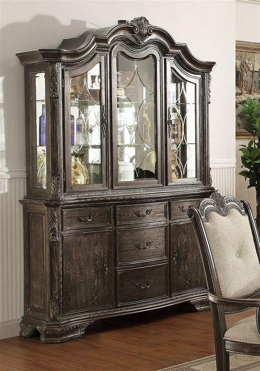 Kiera 2151 Gray Finish Buffet & Hutch