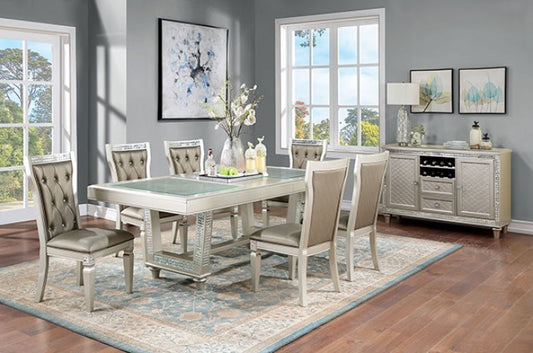 Adelina Champagne Finish Dining Set by Furniture of America