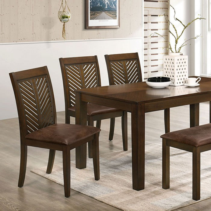 Colección de comedor de 6 piezas de nogal granate - Furniture of America