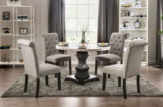 Elfredo 5 Pc Dining Set - Light Grey Chair