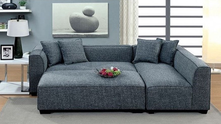 Jaylene Contemporary Sectional - Padded Linen-Like Fabric