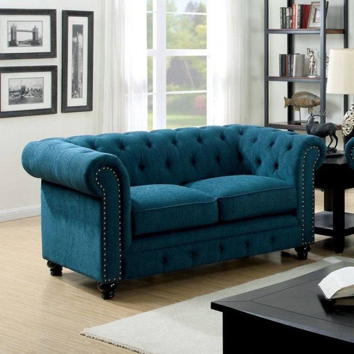 Colección de sofás Stanford Teal de Furniture of America