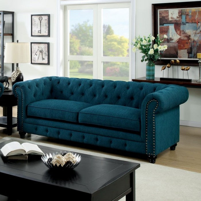 Colección de sofás Stanford Teal de Furniture of America