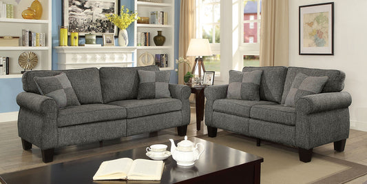 Rhian Sofa Collection - Dark Gray Linen-Like Fabric