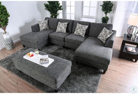 Lowry Gray Chenille Sectional CM6363