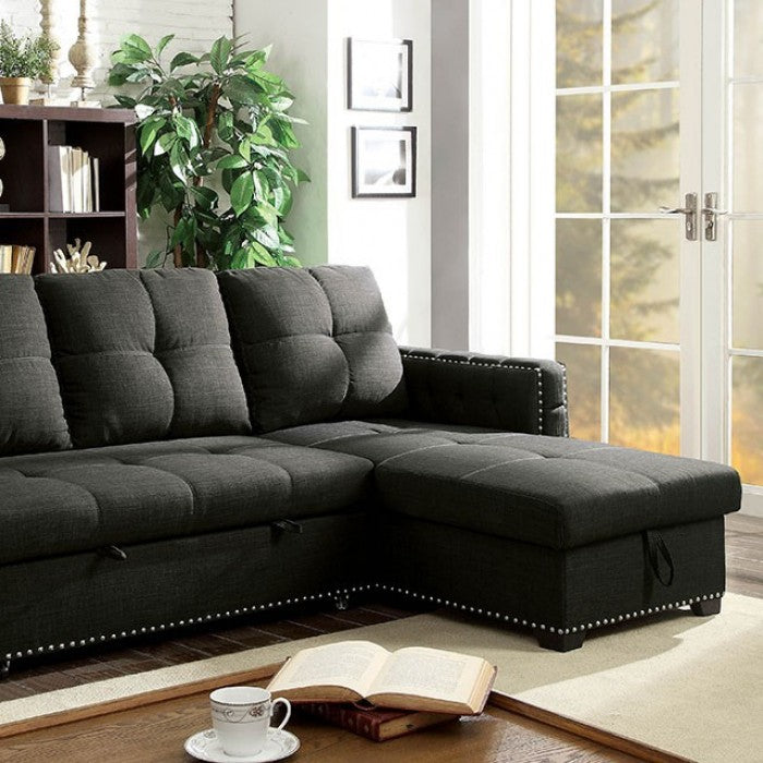 Demi Dark Gray Sectional with Pull-Out Sleeper