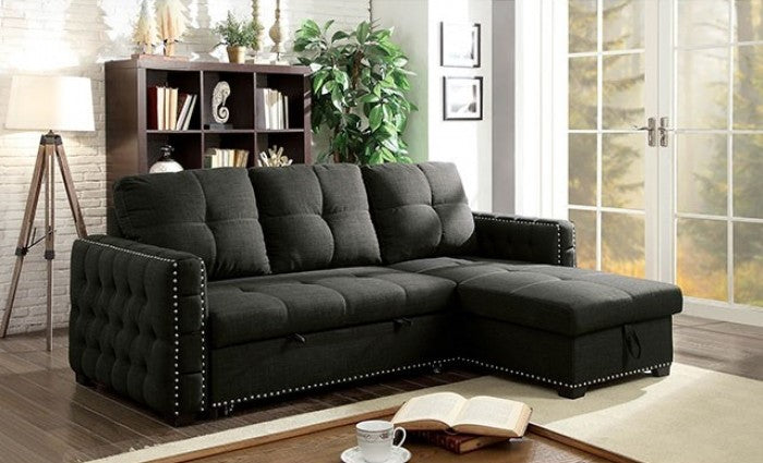 Demi Dark Gray Sectional with Pull-Out Sleeper