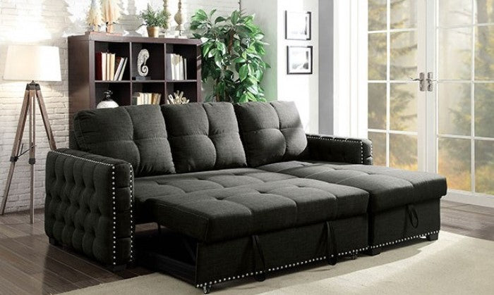 Demi Dark Gray Sectional with Pull-Out Sleeper