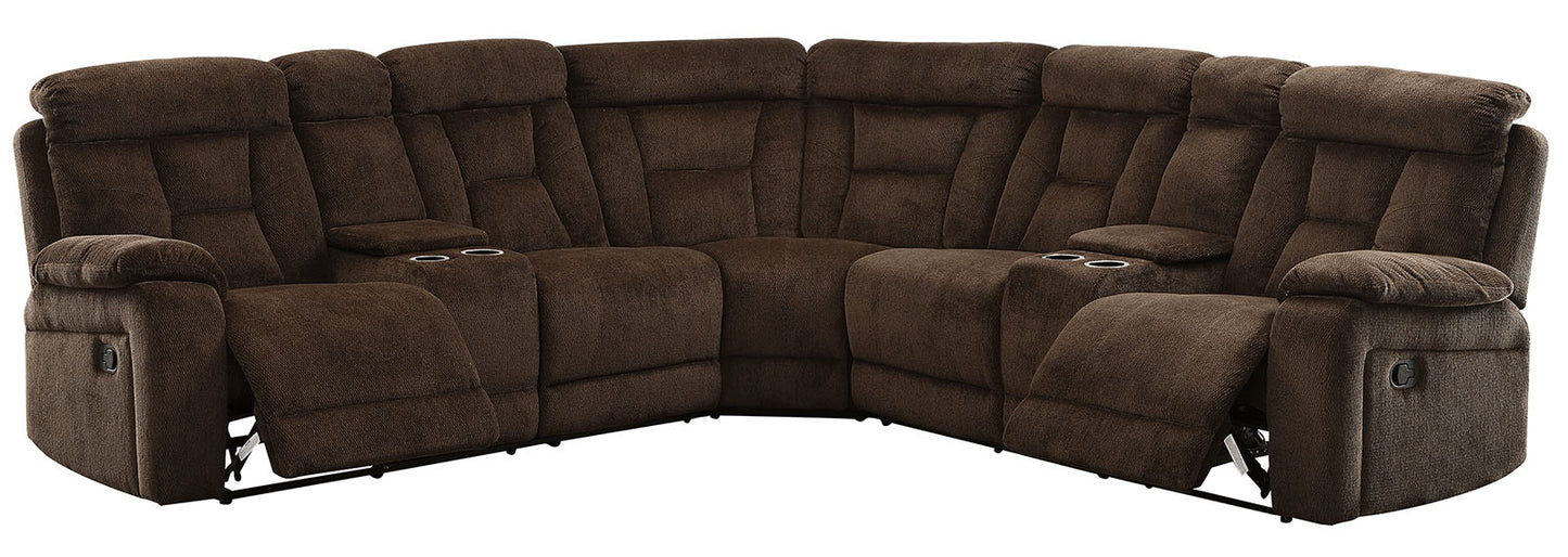 Maybell Chenille Motion Sectional - Brown or Mocha