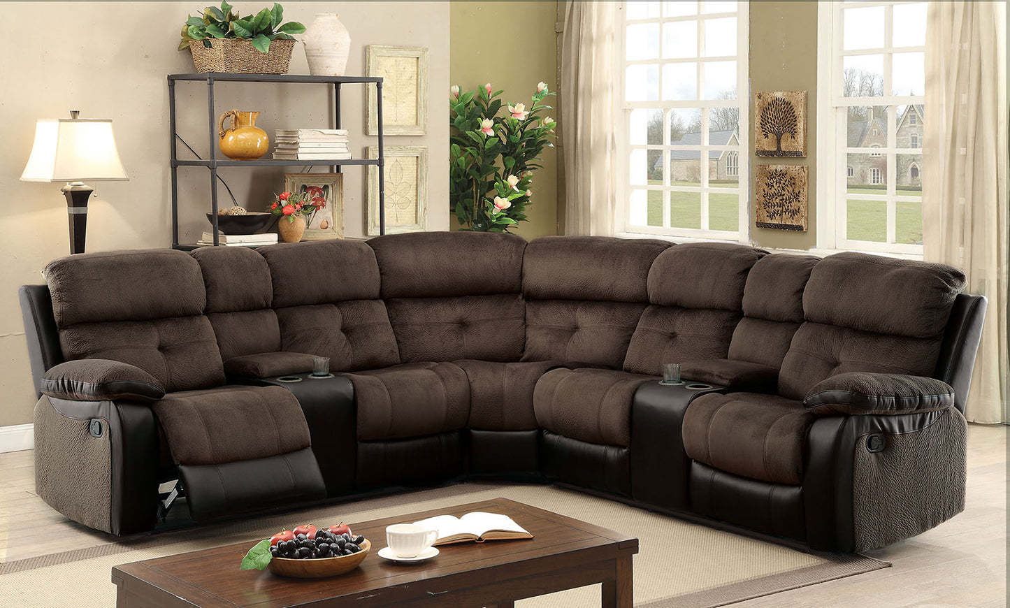 Hadley Two-Tone Sectional - Furniture of America