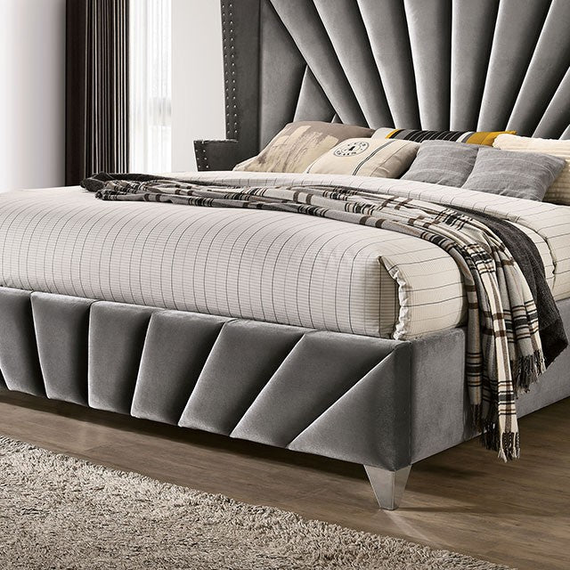 Cabecero de cama de terciopelo CM7164 de 4 piezas Carissa - 2 colores