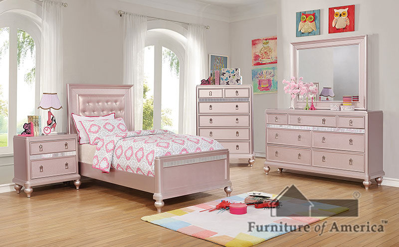 Colección de dormitorio contemporáneo Avior - Oro rosa