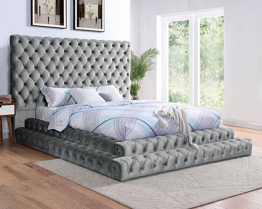 Cama con plataforma Stefania Step Up CM7227 - Franela gris o negra