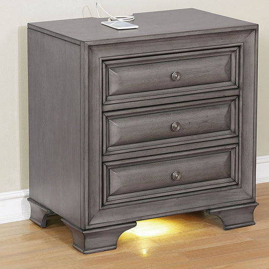 Brandt Nightstand CM7302GY-N Gray Finish