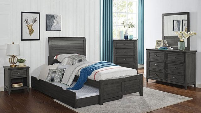 Brogan Gray Youth Bed with Trundle