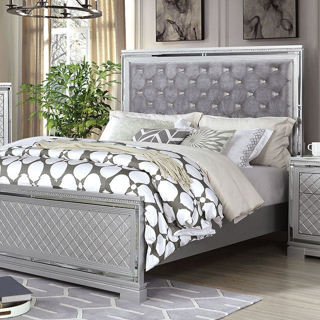 Belleterre Silver Gray Bedroom Set by Furniture of America