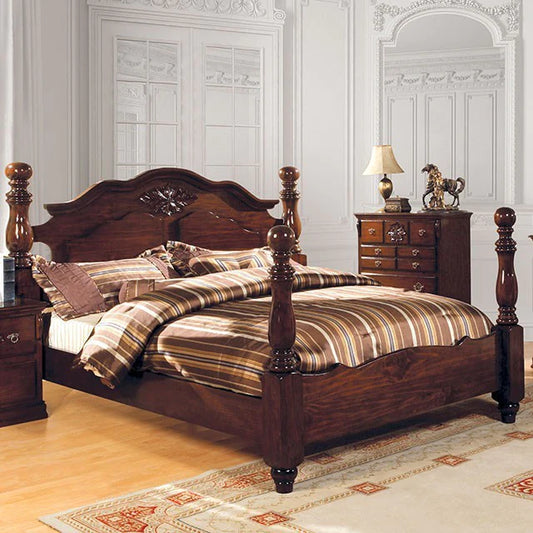 Cama King Toscana California - Acabado en pino oscuro