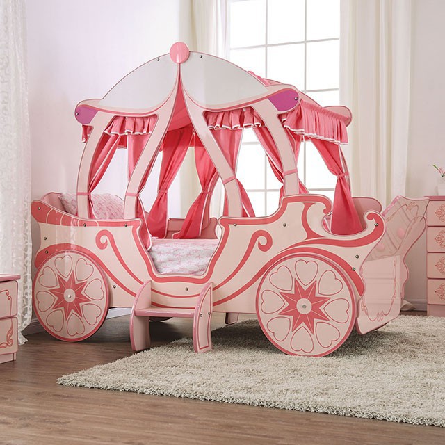 Cama individual Arianna Carriage - Rosa brillante