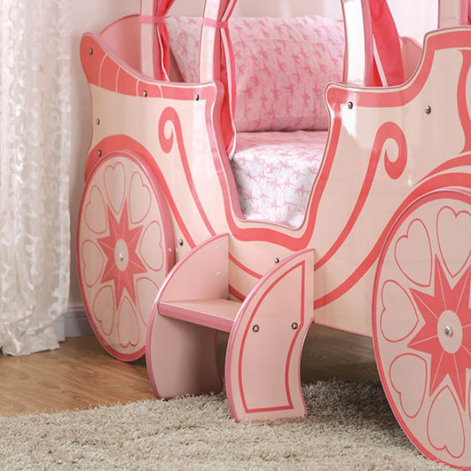 Arianna Carriage Twin Bed - High Gloss Pink