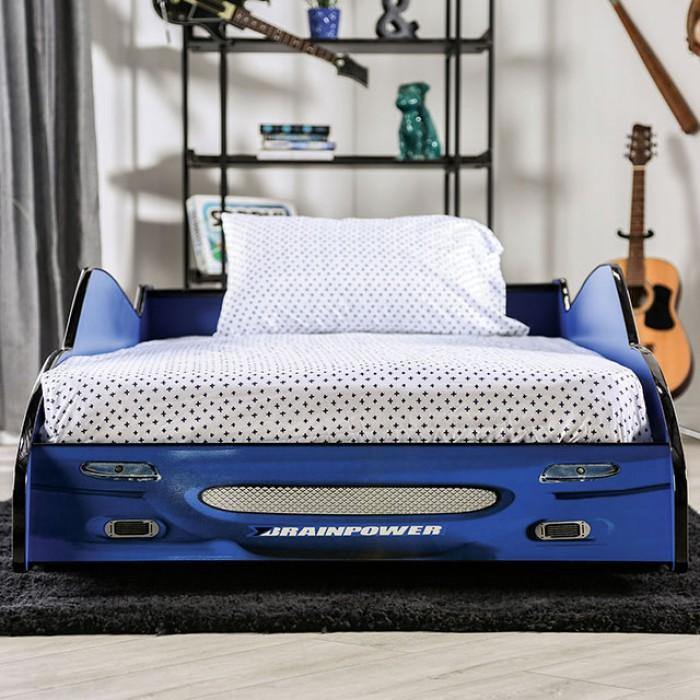 Dustrack CM7643 Twin Race Car Bed - Blue or Red Finish