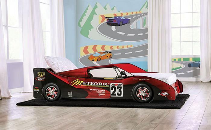 Dustrack CM7643 Twin Race Car Bed - Blue or Red Finish