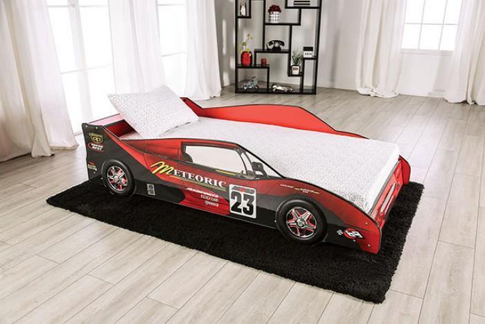 Dustrack CM7643 Twin Race Car Bed - Blue or Red Finish