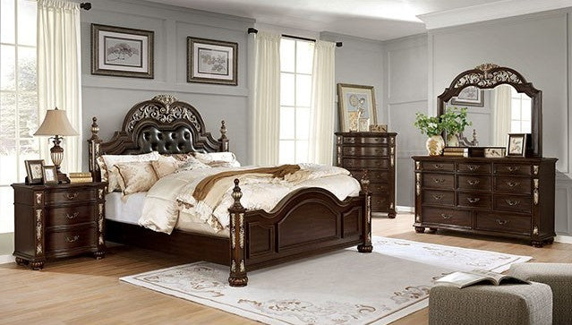 Theodor Brown Cherry Bedroom Set - Furniture of America