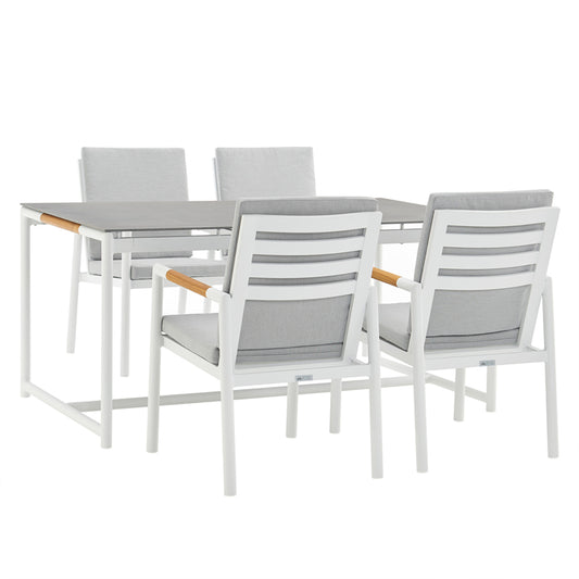 Armen Living Crown 5 Piece Outdoor Dining Set