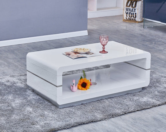 High Gloss Lacquer Coffee Table - White or Grey Finish