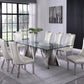 Morgan 9 Pc Glam Dining Collection - Stainless Steel/Glass