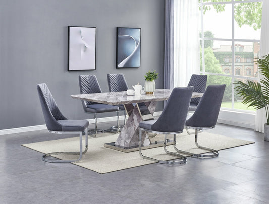 Portola 7 Pc Dining Collection - Gray or White Chairs