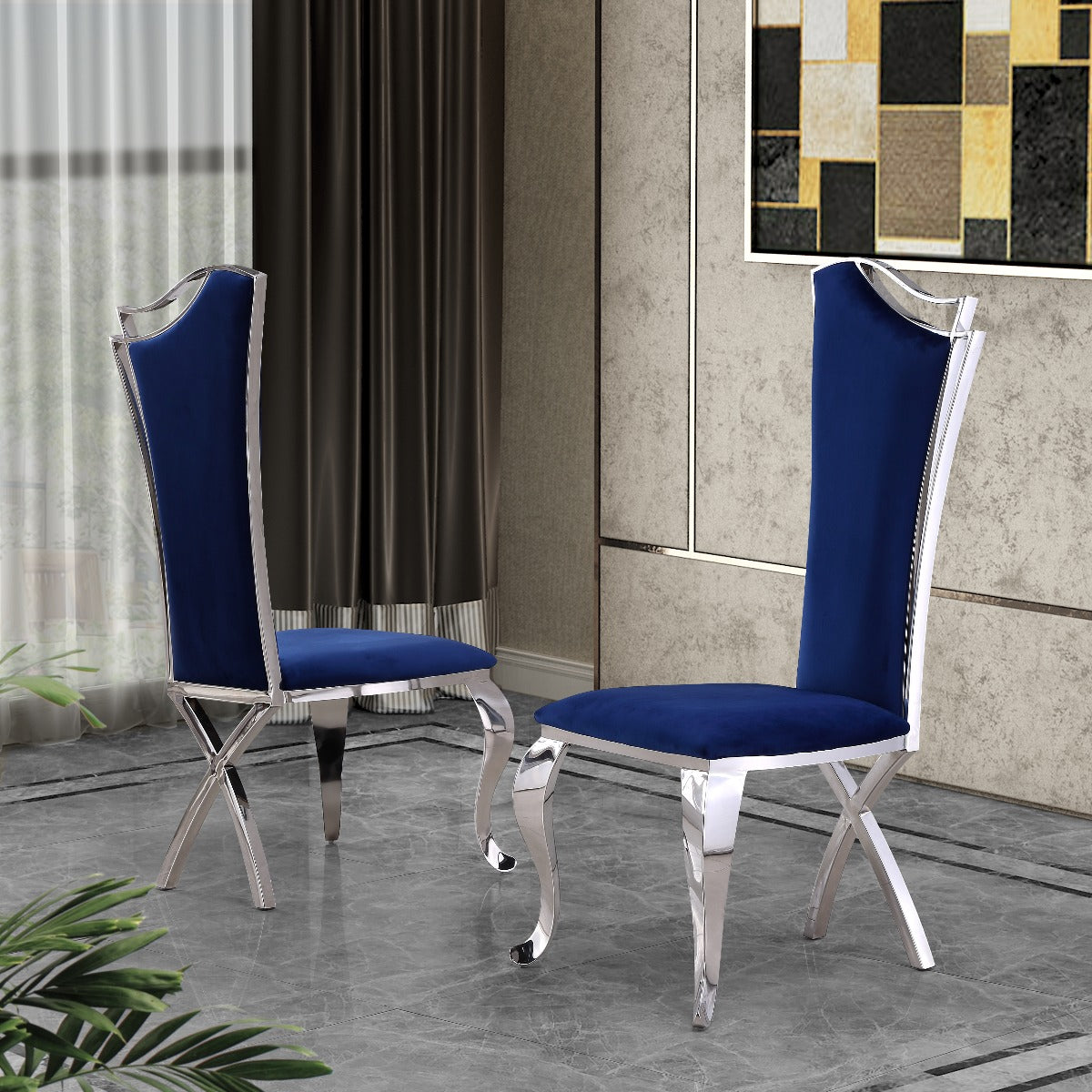 Olympus Marble Top Dining Collection - 3 Chair Colors