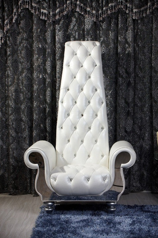 Divani Casa Luxe - Neo-Classical Italian Leather Tall Chair