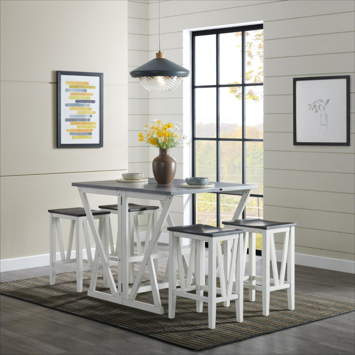 Martin Svennson Del Mar Gable Convertible Table w/4 Stools