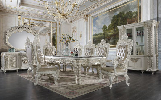 Colección de comedor Vanaheim: impresionante acabado en blanco antiguo