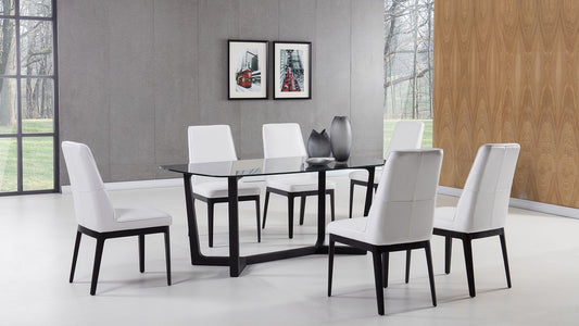 American Eagle DT-M039 Colección de comedor con tapa de vidrio negro