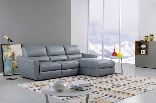 Renzi EK-L8001L-BGY-RC Blue-Gray Chaise on Right