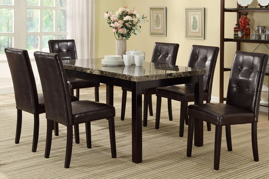 F2093 Faux Marble Top 7 Pc Dining Set by Poundex