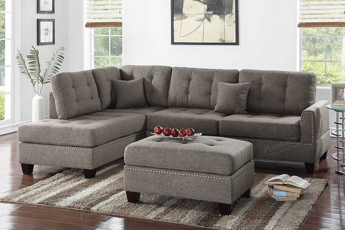 Poundex F6504 La Jolla Sectional - Coffee