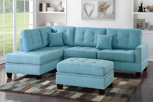 Poundex F6505 La Jolla Sectional Blue