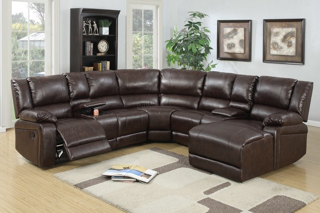 Poundex F6746 Motion Sectional - Brown