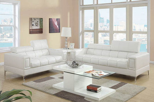 Poundex F7240 Sofá y Loveseat con reposacabezas abatible - 2 colores