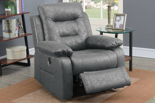 Power Recliner - Grey Fabric