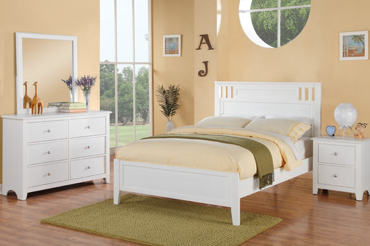 Juego de cama individual de 4 piezas F9123, color blanco