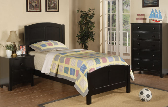 F9208 Poundex 3 Pc Youth Bedroom Set - Black Finish