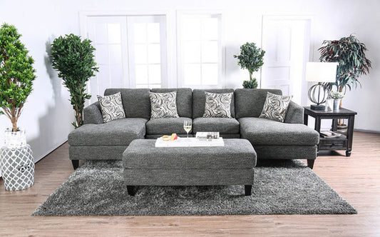 Lowry Gray Chenille Sectional CM6363