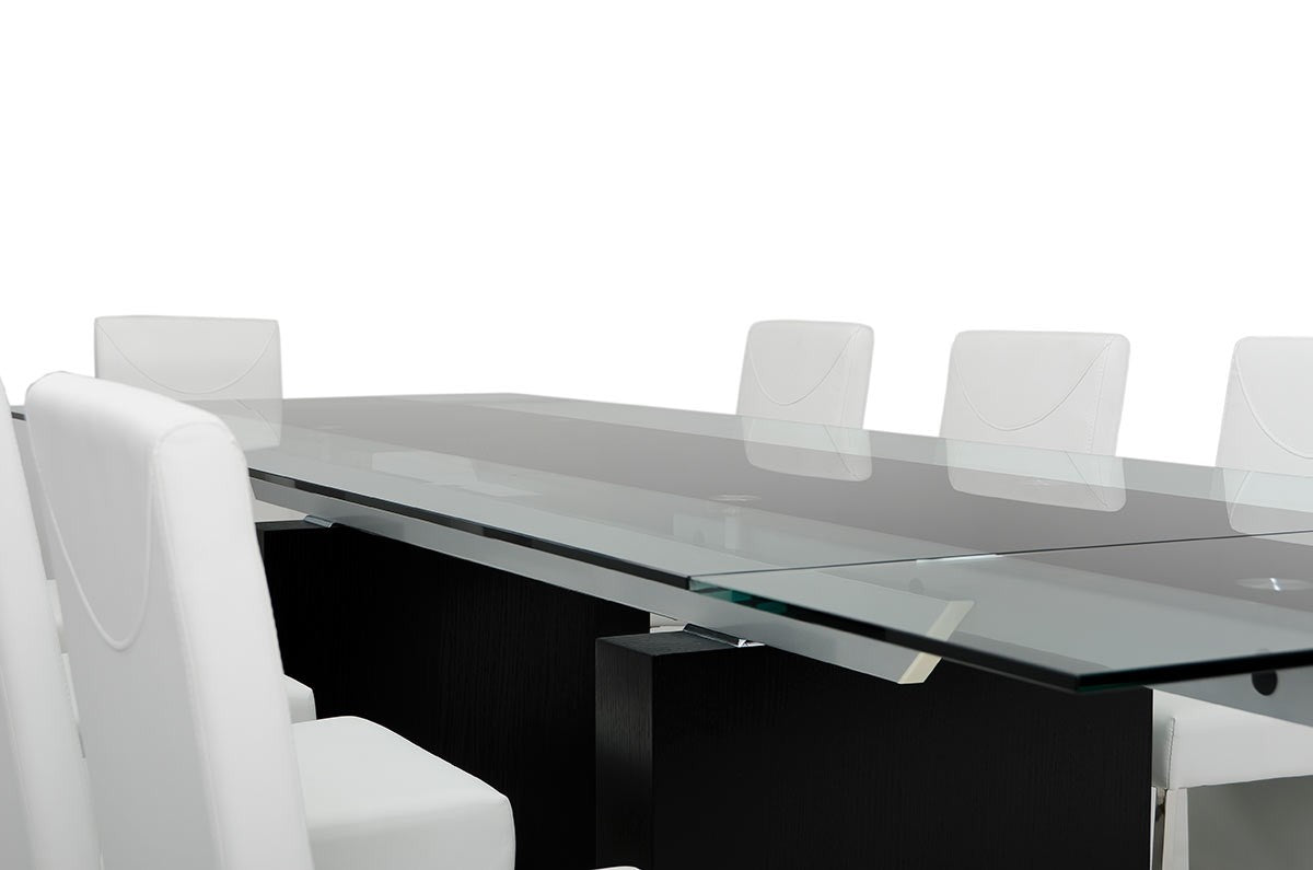 Colección de comedor Modrest Lisbon - Mesa extensible de cristal